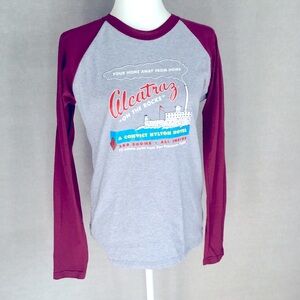 Last Chance! Alcatraz Raglan Sleeve Long Sleeve Baseball Tee Size Small